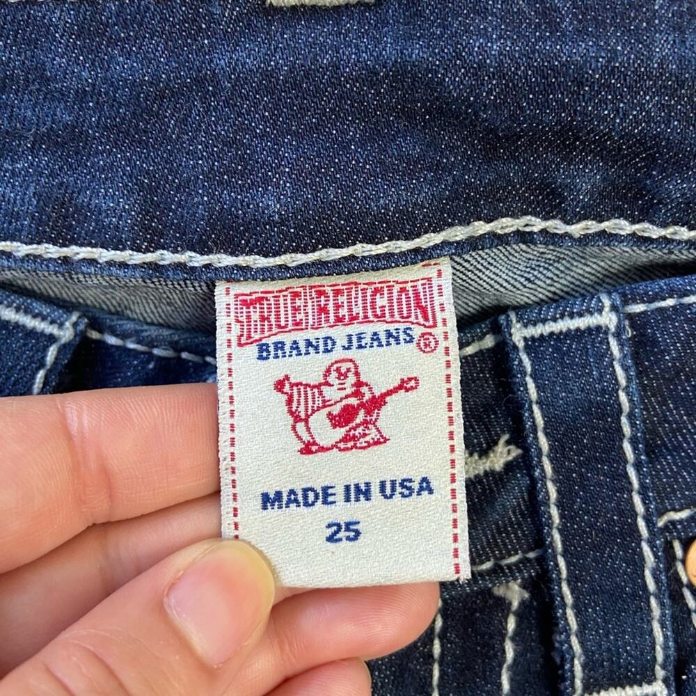 True Religion Y2K Vintage Low Rise Straight Leg Jeans Size 2/25 - Picture 2 of 5